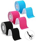 TIDEVAN 3 Rollen Sporttape (5m x 5cm) Kinesiologie Tape Physio Tape Sport Tape Set, Wasserfestes &...