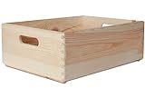 Creative Deco XL Große Holzkiste Obstkiste Korb | 40x30x13cm (+/-1cm) | mit Griffen | ohne Deckel |...