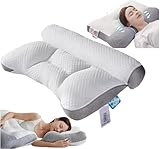 Orthopädisches Schlafapnoe-Kissen mit Ohrschlitz, ergonomisches Nackenstützkissen für Seiten-,...
