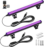 Barrina Schwarzlicht LED Strip, 10W 28cm USB Schwarzer Lichtbalken, Verstellbare Schwarzlichtlampe...