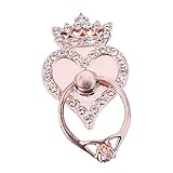 Oikabio Crown Heart Car Universal Fashion Holder Stand Finger Ring Mount Rosa