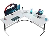 JUMMICO Gaming Tisch 130x130x75cm,Schreibtisch mit Monitorständer,Eckschreibtisch,Schreibtisch L...