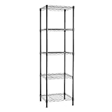 Amazon Basics Verstellbares Turmregal mit 5 Regalböden, Lagereinheit, Schwarz, 40.6 x 40.6 x 137.2...