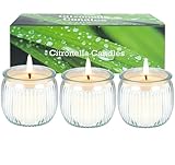 Citronella Kerze Outdoor im Glas Candle Draußen Kerzen 3 Stücke Brennzeit Zitronella Kerzen...