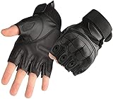 COZOME Motorradhandschuhe Fingerlos Herren, Halbfinger Handschuhe Motorrad Sommer, Knöchelschutz...