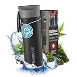 Bachgold® Profi Outdoor Wasserfilter Flasche [650ml] mit 1500L Filterkapazität I entfernt 99,99%...