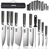 MDHANDD Messerset mit Nylon Rolltasche, 10-tlg Scharfe Küchenmesser Set aus Edelstahl in Mehreren...