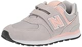 New Balance Girls 574 Core Hook and Loop Sneaker, Rain Cloud/Pink Haze, 11 Little Kid