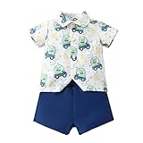 Jowowha Baby Jungen Bekleidung Set Sommer Kurzarm T-Shirt Hemd + Shorts Kurze Hosen Set Gentleman...