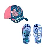 Disney Stitch Baseball Kappe und Flip-Flops für Mädchen, Stitch und Angel Sommerset, Größe EU...