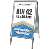 DisplayLager, Dänische Qualität - Kundenstopper Alu-Line Rondo inkl. 2 x APET für 2 Plakate...