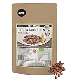 Geröstete Bio Kakaobohnen - Fair Trade, Cadmium geprüft, 200g frische Bio-Röstung -...