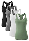 vislivin Workout Tanktops für Damen Racerback Yoga Tanks Basic Sportliche Activewear-4er Pack...