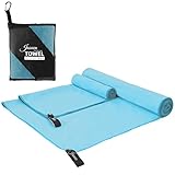 JASUEN Mikrofaser Handtuch Set-140x70cm+80x40cm Microfaser Handtücher for Sporthandtuch...