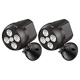 NICREW Bewegungsmelder für Aussen, Batteriebetriebene Aussenlampe mit Sensor, Leistungsstarke LEDs...