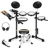 CAHAYA E-Drum Set mit Mesh-Fellen: Dual Trigger Pads und 350 Sounds – Elektronisches Schlagzeug...