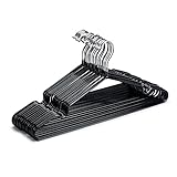 HOUSE DAY Kleiderbügel Schwarz Metall Kleiderbügel Platzsparend Bügel Drahtbügel rutschfest...