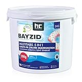 BAYZID Chlor Multitabs 5 in 1-200g Chlortabletten für Pool - 5kg - 5-Phasen Pflege & Reinigung -...