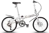Aoyo Erwachsene Unisex Falträder, 20' 6-Gang High-Carbon Stahl faltbares Fahrrad, leichtes,...