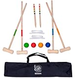 Ocean 5 Krocket Set – Outdoor Croquet Gartenspiel, das Geschicklichkeitsspiel aus Holz, für...