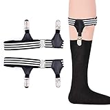 ZOYLINK Herren Socken Suspender Elastic Socken Strumpfbänder Striped Strumpfhalter Mit Locking Clip