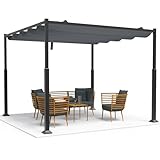 VOUNOT Pergola Pavillon 3x3m wasserdicht stabil Winterfest, Gartenpavillon Metall mit...