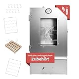 Lemodo Räucherofen Räucherschrank 80x39,5x27,5 cm mit Thermometer & Räucherschnecke,...