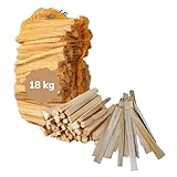 Landree Premium Anfeuerholz und Anzündholz, 18 kg (6 Netze a 3 kg), Nadelholz, trockenes und sofort...