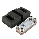 Edelstahl Plattenwärmetauscher B3-12-12 mit Isolierung – 4x 3/4 Zoll Anschluss, max. 25 kW,...
