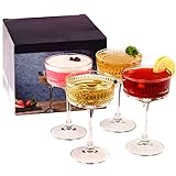 GOSOYO Vintage Coupe Gläser Satz von 4. Champagner, Cocktail, Martini, Wein Gläser, lange Stiel...