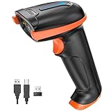 Tera Kabelloser Handheld-Barcode-Scanner 1D Laser Wireless und USB-Wired mit Akkustandsanzeige,...
