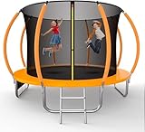 Rebongki 2,4 m Trampolin für Kinder, rundes Netz, Leiterabdeckung, Orange