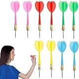 10 Stück Dartpfeile mit Metallspitze, Profi Steeldarts, Steel-Dartpfeile Dart Pfeile Darten...