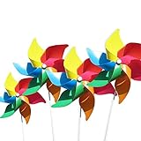 (4 Stück) bunte Windmühle Windmühlen Windspiel Windrade als Geschenk für Kinder zum Spielen oder...