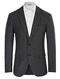 PJ PAUL JONES Herren Sakko Blazer Spitzenrevers 2 Knöpfe Regular Fit Business Sakko (Dunkelgrau, L)