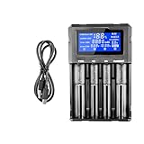 18650 Batterie Ladeadapter Multifunktionaler Intelligenter Lithium Mit 4 Steckplätzen Für 21700...