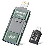 AUAMOZ USB-Stick, 256 GB, externer Speicher, Daumenspeicher für Foto- und Video-Backup, kompatibel...