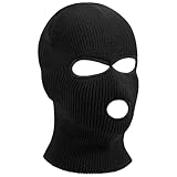 HAGOT 1PCS Balaclava, 3-Loch Sturmmaske, Gestrickte Sturmhaube, Skimütze für Motorrad und Fahrrad,...