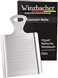 Winzbacher® DAS ORIGINAL - Edelstahl Ingwerreibe | ideal für Ingwer, Kurkuma, Knoblauch und Obst |...