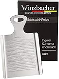 Winzbacher - DAS ORIGINAL - Edelstahl Ingwerreibe | ideal für Ingwer, Kurkuma und Knoblauch |...