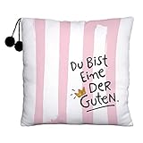 H:)PPY life Plüschkissen Motiv 'Eine der Guten' | Zierkissen, 25 cm x 25 cm, 100% Polyester |...