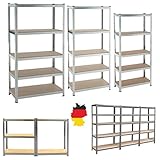 Schwerlastregal Ablagegestelle 200x100x50cm Regal Metall mit 5 MDF-Platten 875kg Belastbarkeit...