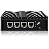 KingnovyPC Firewall Micro Appliance, 4 Port i226 2.5GbE LAN Fanless Mini PC J4125, 2* DDR4 Gigabit...