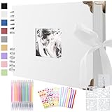 Fotoalbum zum Selbstgestalten, Scrapbook 80 Schwarze Seiten Fotobuch zum Einkleben,DIY Geschenk...