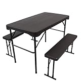 Bierzeltgarnitur Camping Garnitur Festzeltgarnitur Kurz | Gartenmöbel Set 3tlg. | 2 Bierbänke 1...