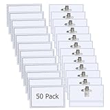 50 Stück Namensschilder, Transparent 90 * 56mm Namensschilder für Kleidung Namenschilderhülle mit...