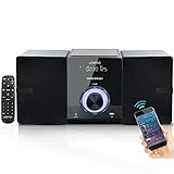 LONPOO Kompaktanlage Stereoanlage mit CD-Player (30W RMS Mikro-HiFi-Anlage mit Bluetooth, UKW-Radio,...