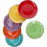MamboCat Kuchen-Teller 6-er Set rund I Dessertteller Uni bunt I kleine Frühstücksteller I...