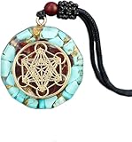 Playstala Anhänger Halskette Heilige Geometrie Chakra Energy Halskette Meditation Schmuck Würfel...