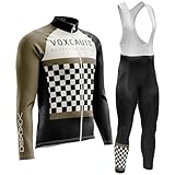 VOXCAUTQ Fahrradtrikot Herren Radtrikot Sets Fahrrad Top Atmungsaktiv Sommer Langarm MTB Bike Shirts...